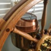 Helm wheel, binnacle close-up