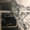 1960 Fiat 600.        Circa July 1963: Suicide doors &amp; me with a 6 pack   Age 21