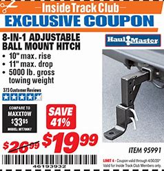 Image result for harbor freight adjustable hitch