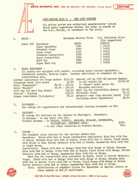 1958 price sheet
