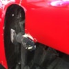GT40 accident cracked fiberglass left hinge