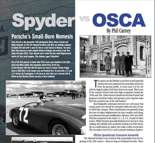 Spyder v OSCA